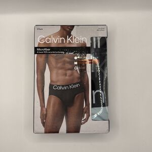 Calvin Klein Men's 3 Pack Microfiber Hip Brief | Size Large Black Gray NEW